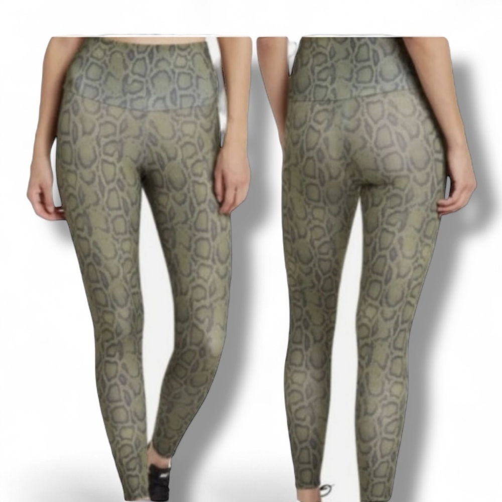 ONZIE Leopard High-rise leggings - Green/Black Large - Picture 1 of 11